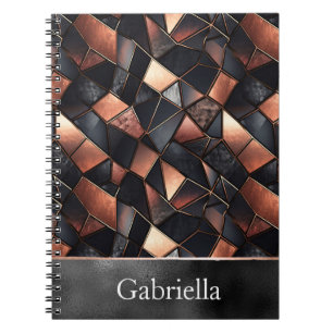 Black Rose Gold Tiles Notebook