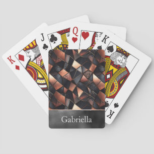 Black Rose Gold Tiles Playing Cards