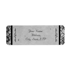 Black Rose Gothic Frame Return Address Label