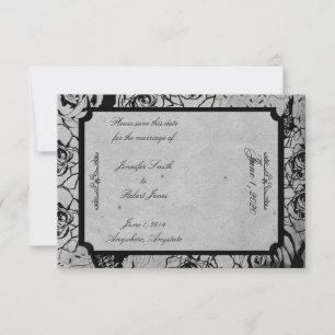 Black Rose Gothic Frame Wedding Save the Date