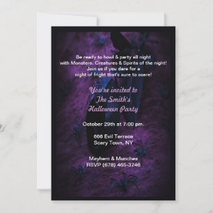 Black Rose Halloween Party Invitations