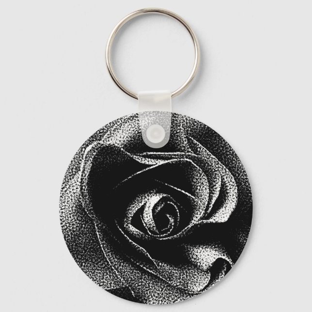 BLACK ROSE KEY RING (Front)