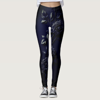 Black rose leggings