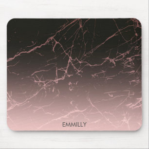 Black Rose Marble Mouse Pad