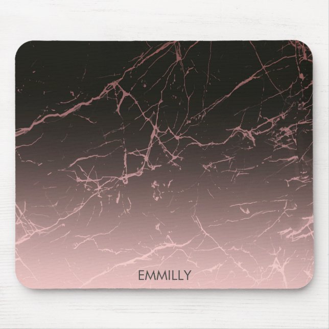 Black Rose Marble Mouse Pad (Front)