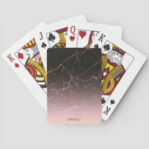 Black Rose Marble Playing Cards
