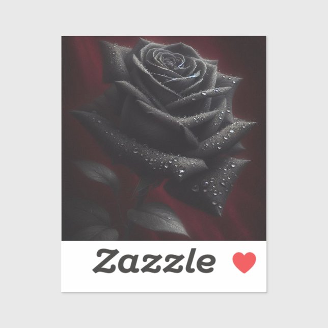 Black Rose on Red Fabric (Sheet)