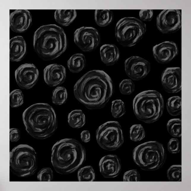Black Rose Pattern Design. Poster (Front)