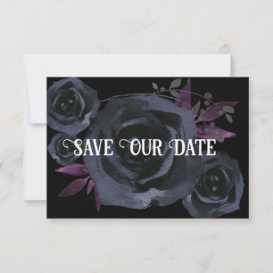Black Rose Photo Save Our Date Invitation