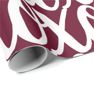 Black Rose Red White Pattern Wrapping Paper