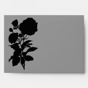 Black Rose Silhouette A7 Envelopes