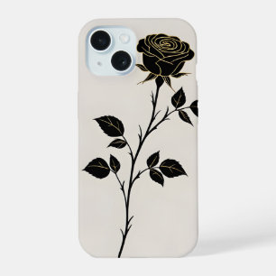 Black Rose Silhouette Minimalist Phone Case