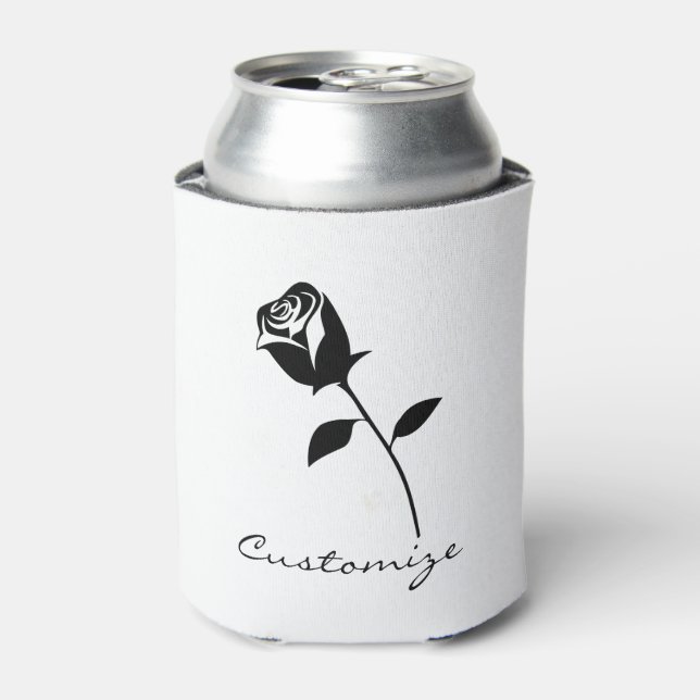 Black Rose Valentine Flower Thunder_Cove Can Cooler (Can Front)