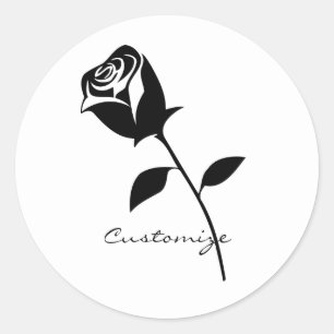 Black Rose Valentine Flower Thunder_Cove Classic Round Sticker