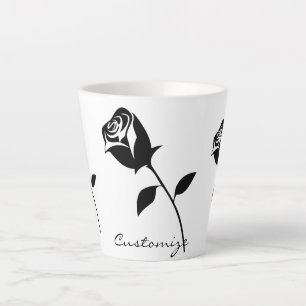 Black Rose Valentine Flower Thunder_Cove Latte Mug