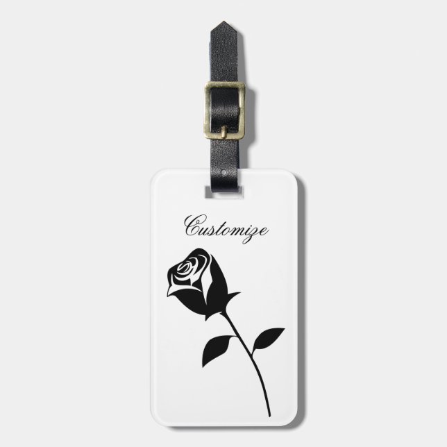 Black Rose Valentine Flower Thunder_Cove Luggage Tag (Front Vertical)