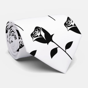 Black Rose Valentine Flower Thunder_Cove Tie