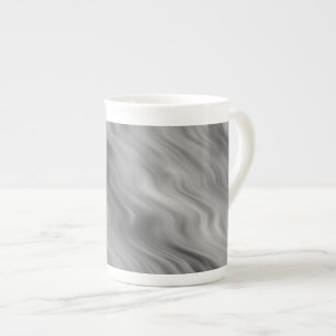 Black Rose Wavy Texture Bone China Mug