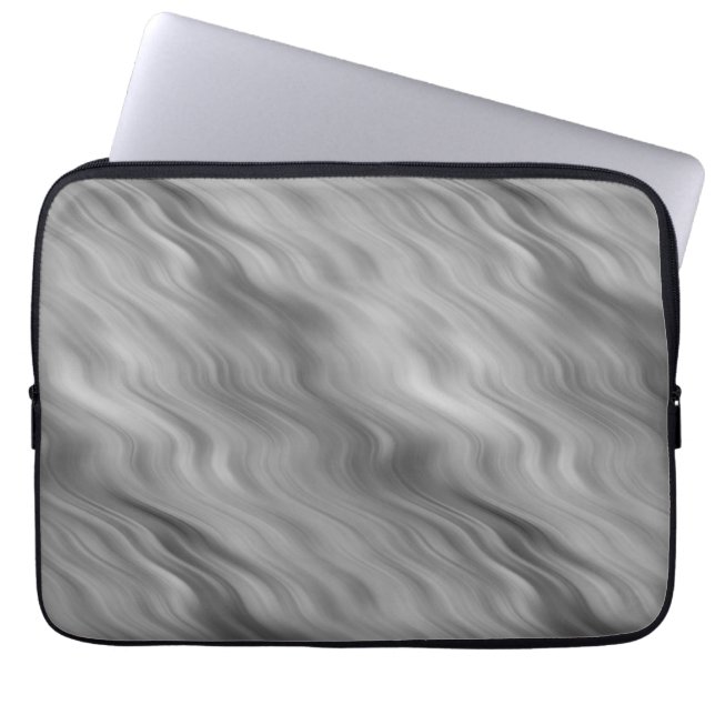 Black Rose Wavy Texture Laptop Sleeve (Front)
