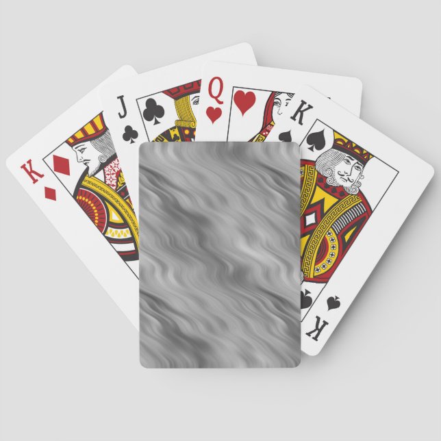 Black Rose Wavy Texture Playing Cards (Back)