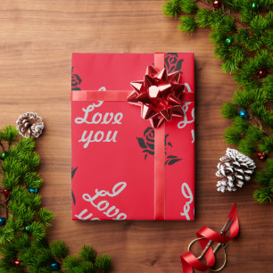 Black rose wrapping paper