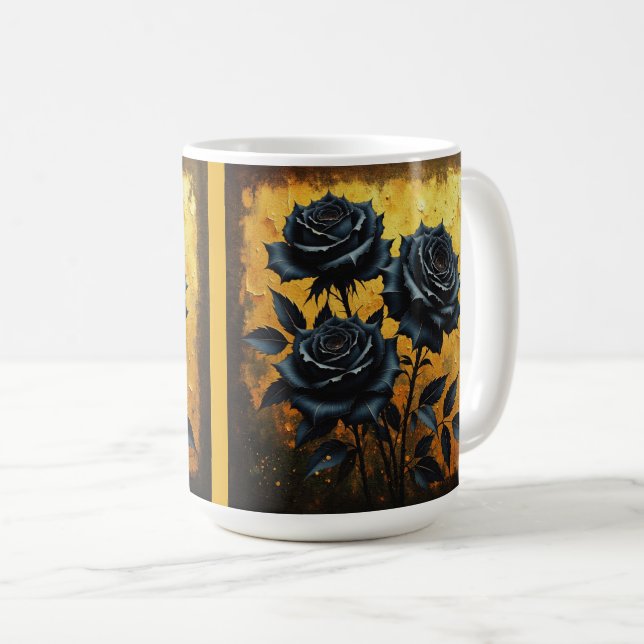 Black Roses Coffee Mug (Front Right)