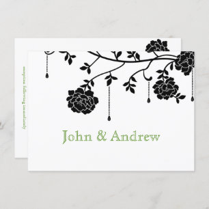 Black Roses Gay Wedding Invitation