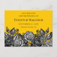 Black Roses Goldenrod Save the Date STD