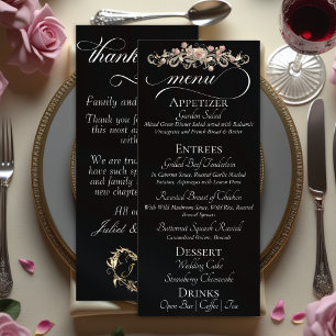 Black - Roses, Heart & Thank You Menu
