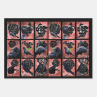 Black roses ravens and crows gothic art collage