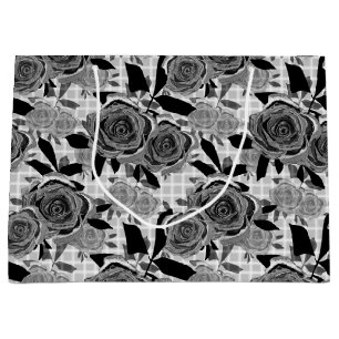 Black roses, roses, black and grey    large gift bag