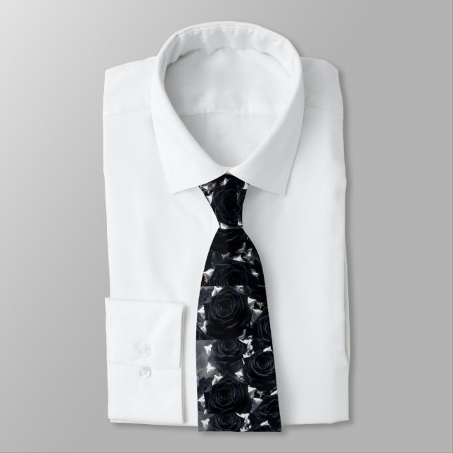 Black Roses Tie (Tied)