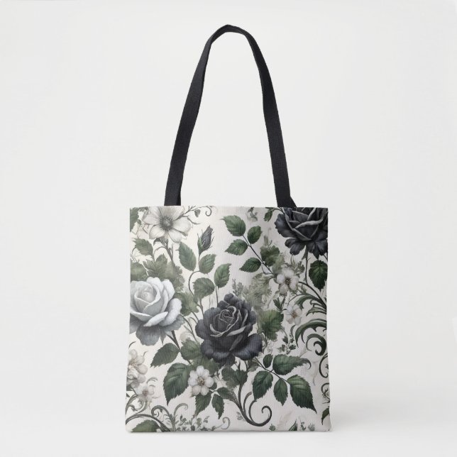 Black roses tote bag (Front)