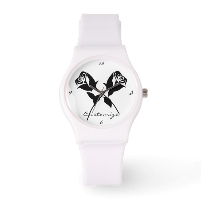 Black Roses Valentine Flower Thunder_Cove Watch (Front)