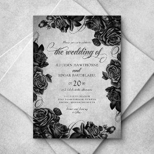 Black Roses Wedding Invitation