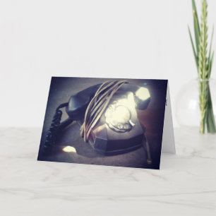 "Black Rotary Telephone" Birthday Card