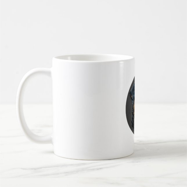 Black Rottweiler Coffee Mug (Left)