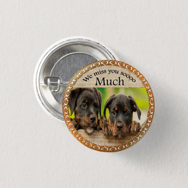 Black Rottweiler cute puppy dogs with sad faces 3 Cm Round Badge (Front & Back)