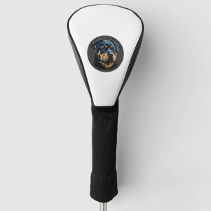 Black Rottweiler Golf Head Cover