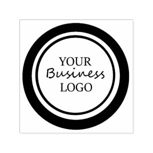 Black Round Logo Image Stamp