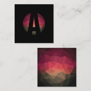 Black round monogram logo design square business card