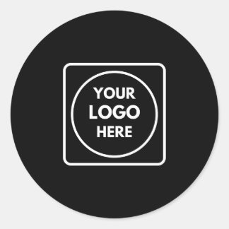 Black Round Sticker | Custom Modern Business Logo