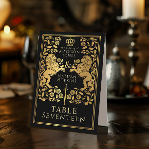 Black Royal Mediaeval Lion Wedding 