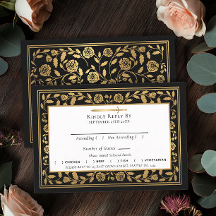Black Royal Mediaeval Sword Wedding RSVP Enclosure Card