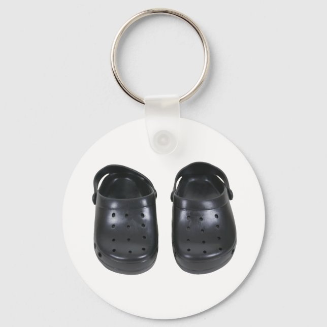 Black rubber clogs key ring (Front)