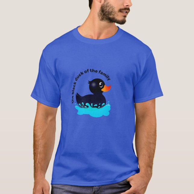 Black Rubber Duck - 'black duck of the family' T-Shirt (Front)