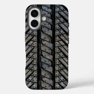 Black Rubber Tire Thread Texture Design iPhone 16 Case