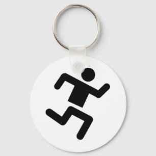 black runner athletics sprinter run key ring