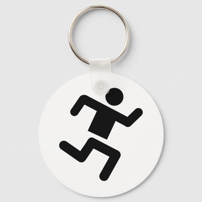 black runner athletics sprinter run key ring (Front)