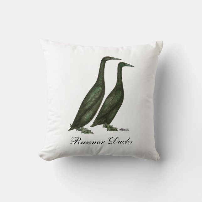Black Runner Ducks Cushion (Front)